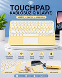 Touchpad Tüm Cihazlara Uyumlu Bluetooth Klavye Touchpad Slim Kablosuz Wifi Q Klavye - 1