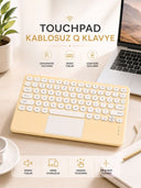Android Ve İos Uyumlu Bluetooth Klavye Touchpad Slim Kablosuz Wifi Q Klavye - 1