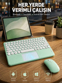 Bluetooth Touchpad Klavye Ultra İnce Taşınabilir Q Klavye Yeni Nesil - 1