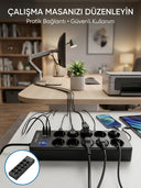 Akım Korumalı 10'lu Çoklu Priz Usb-a Ve Type-c Şarj Çıkışlı - 1