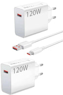 120 Watt Turbo Hızlı Şarj Aleti Seti Hızlı Şarj Adaptörü Beyaz - 3