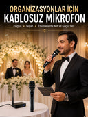 Yeni Nesil Kablosuz El Mikrofonu Seti Dijital Ekranlı Çift Mikrofonlu - 1