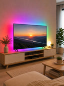 5050 Smd Rgb Led Şerit 5 Metre Kumandalı Renkli Tv Oda Masa Arkası Dekoratif Aydınlatma Seti - 3