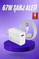 Beyaz Ultra Plus Hızlı Şarj Seti Şarj Adaptörü Ve Kablosu 67w - 1