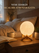 Dekoratif 3d Ay Işığı Masa Lambası Hediyelik Atmosfer Aydınlatması - 1
