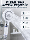 Şeffaf Filtre Hazneli Duş Başlığı Güçlü Akışlı Pratik Banyo Duşu - 1