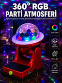 360° Rgb Led Disco Işığı Ayarlanabilir Başlıklı Güneş Enerjili Projektör Lamba - 1