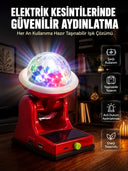 Çok Amaçlı Şarjlı Led Projektör Lamba Solar Enerjili Rgb Ambiyans Ve Parti Işığı - 1