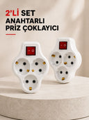 Anahtarlı 3 Çıkışlı Priz Çoğaltıcı Ev Ofis İçin Kablosuz 2’li Avantajlı Set - 1