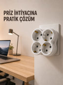 Tek Prizi 4’lü Yapan Priz Çoğaltıcı Direkt Prize Takılan Kablosuz Çoklayıcı - 1