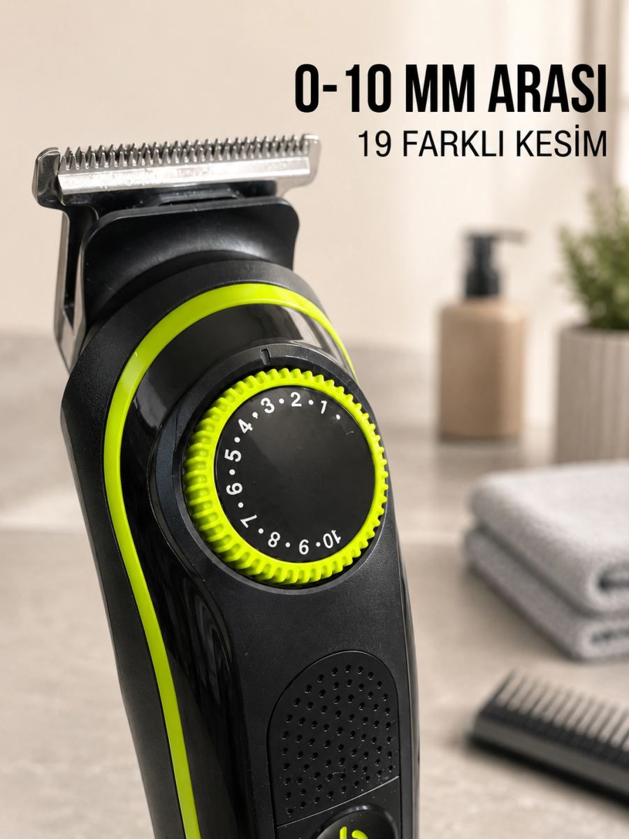 5'i 1 Arada Erkek Tıraş Makinesi Hassas Kesim Sıfır Tıraş Ve Sakal Bakım Seti