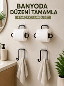 Banyo Ve Mutfak İçin 4 Parça Set 2 Adet Kağıtlık 2 Adet Havlu Askısı - 1