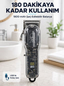 Erkek Saç Tıraş Makinesi Ayarlanabilir Bıçaklı 4 Taraklı 180 Dakika Kullanımlı Lcd Ekranlı Şarjlı - 1