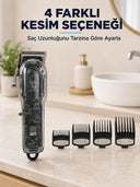 Saç Kesme Ve Tıraş Makinesi 4 Kılavuz Taraklı Ayarlanabilir Bıçaklı Lcd Ekranlı Şarj Edilebilir Profesyonel Tasarım - 1