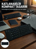 Kablosuz Katlanabilir Bluetooth Klavye Telefon Tablet Bilgisayar Uyumlu - 1