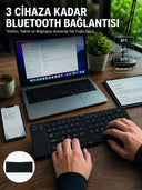 Katlanır Bluetooth Klavye Telefon Tablet Laptop Uyumlu Kablosuz Klavye - 1