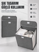Duvara Asılabilir Katlanabilir Kirli Çamaşır Sepeti Geniş Hacimli Düzenleyici - 1