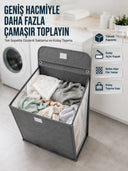 Modern Tasarımlı Duvara Monte Kirli Çamaşır Sepeti Pratik Saklama Çözümü - 1
