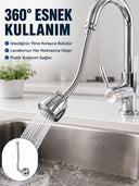 Krom Musluk Uzatma Atı 360° Dönebilen Su Tasarruflu Lavabo Fıskiyesi - 1