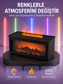 Şömine Görünümlü Hava Nemlendirici Renkli Led Işıklı Aroma Difüzörü - 1