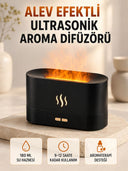 Ultrasonik Aromaterapi Difüzörü 180 Ml Hazneli Dekoratif Alev Efektli Nemlendirici - 1