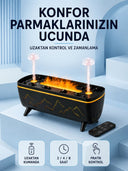 Siyah Aroma Difüzörü Jöle Damla Efektli Hava Nemlendirici Uzaktan Kumandalı Led Işıklı - 1