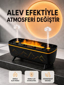Alev Efektli Hava Nemlendirici 280 Ml Esansiyel Yağ Uyumlu Jöle Yağmur Efektli Difüzör - 1