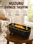 Alev Efektli Hava Nemlendirici 280 Ml Esansiyel Yağ Uyumlu Jöle Yağmur Efektli Difüzör - 2