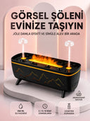 Dekoratif Siyah Hava Nemlendirici Jöle Damla Ve Alev Efektli Led Işıklı Aroma Difüzörü - 1