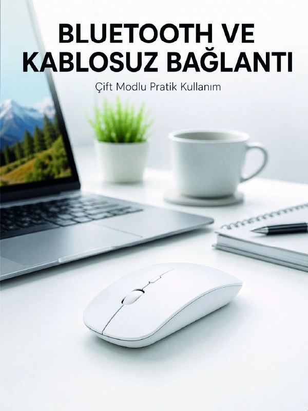 Bluetooth Kablosuz Wireless Mouse Şarjlı Sessiz Ergonomik 5000 Dpı Fare