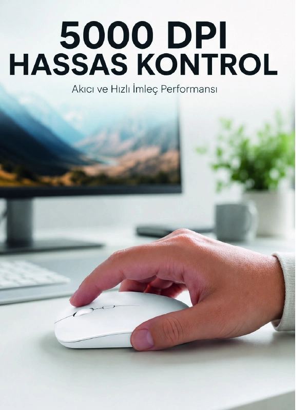 Kablosuz Bluetooth Mouse Sessiz Tıklama Ergonomik Wireless Fare