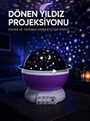 Yıldız Projeksiyon Lambası Döner Başlıklı Renkli Çocuk Odası Gece Işığı - 1