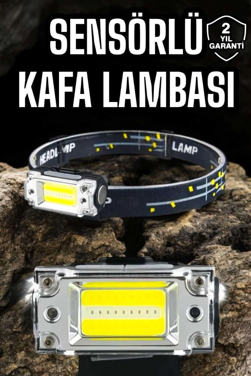 Kafa Lambası Led Fener Pratik Taşınabilir Ayarlanabilir Usb Şarjlı