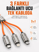 Çinko Alaşımlı Metal Konnektörlü Dayanıklı 6a Hızlı Şarj Kablosu - 1