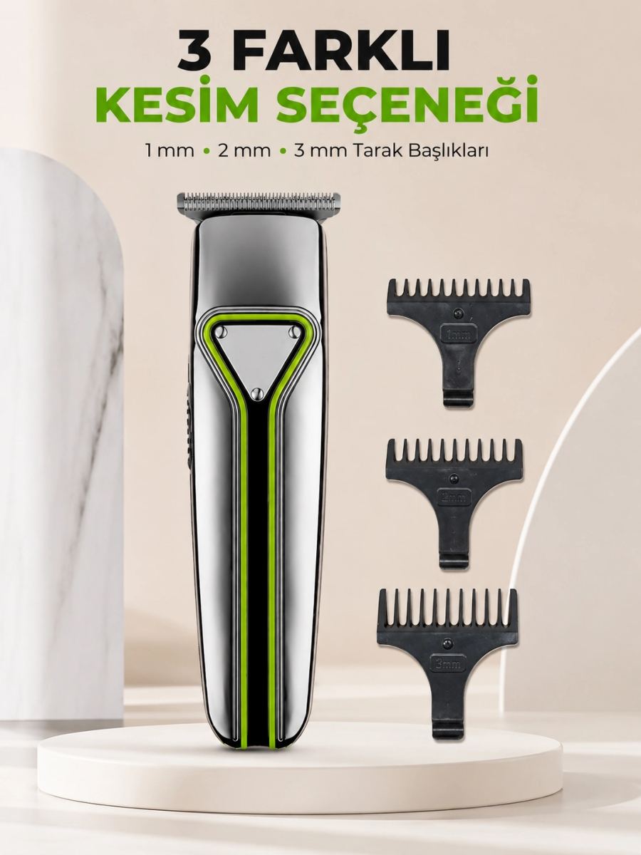 Erkek Saç Sakal Kesme Makinesi Profesyonel T Bıçaklı Usb Şarjlı Ense Favori Düzeltme Makinesi