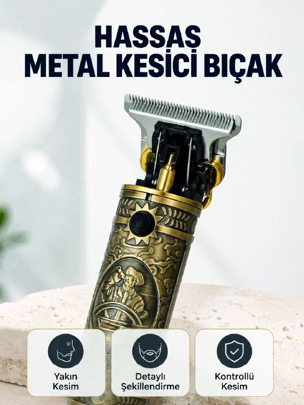 Şarj Edilebilir Saç Sakal Kesme Makinesi 300 Dakika Kullanım 3 Taraklı