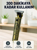 Kablosuz Saç Sakal Kesme Makinesi T Tipi Metal Bıçaklı 3 Kademeli Taraklı - 1