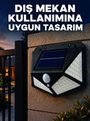 Güneş Enerjisi İle Şarj Olan Hareket Sensörlü 3 Modlu Led Dış Mekan Duvar Aydınlatması - 1