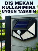 Bahçe Balkon Garaj Ve Girişler İçin Güneş Enerjili Hareket Sensörlü Led Duvar Lambası - 1