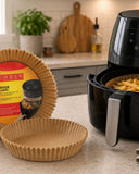 100 Lü Airfryer Kağıdı Yağ Geçirmez Yapışmaz Pişirme Kağıdı - 1