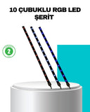Led Meteor Yağmur Işığı 10 Adet Çubuk Kayan Yıldız Efektli - 1