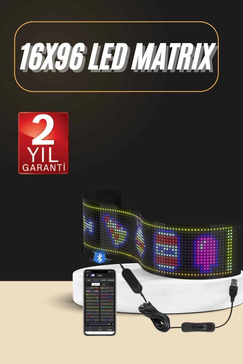 Led Ekran Matrix Panel En Büyük Boy 16x96 Araba Yazısı