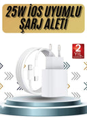 15/pro/pro Max 20w İos Uyumlu Hızlı Şarj Aleti Adaptörlü Beyaz - 1