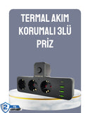 Anahtarlı Çoklu Priz 3 Usb 1 Type-c Hızlı Şarj Destekli - 1