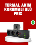 7 Portlu Çoklu Priz Usb Ve Type-c Girişli Akıllı Güç Ünitesi - 1