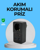 Termal Korumalı Priz Otomatik Çocuk Kilidi 4 Usb Type C - 1