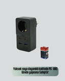 Isıya Dayanıklı Pc Gövdeli Akım Korumalı Priz 4 Usb Yeni Nesil - 4
