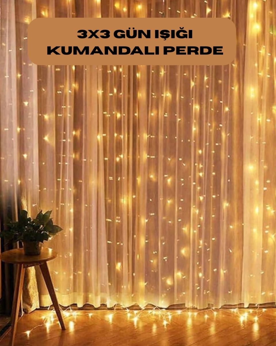 8 Fonksiyonlu Uzaktan Kumandalı Günışığı Perde Peri Led Dekoratif Işık