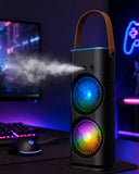 Rgb Işıklı Spreyli Masa Fanı Çift Motorlu Güçlü Üflemeli Taşınabilir Fan - 1