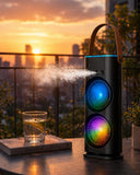 Şarjlı Buharlı Serinletici Fan Rgb Işıklı Çift Pervaneli Masa Fanı - 1